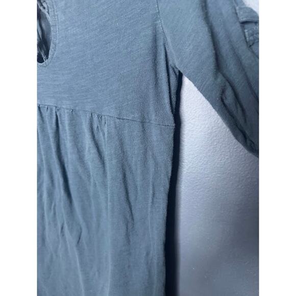 Vintage Volcom Baby Doll Juniors Size Small Y2K 3/4 Sleeve Blue Long Shirt 2000s - Picture 6 of 9